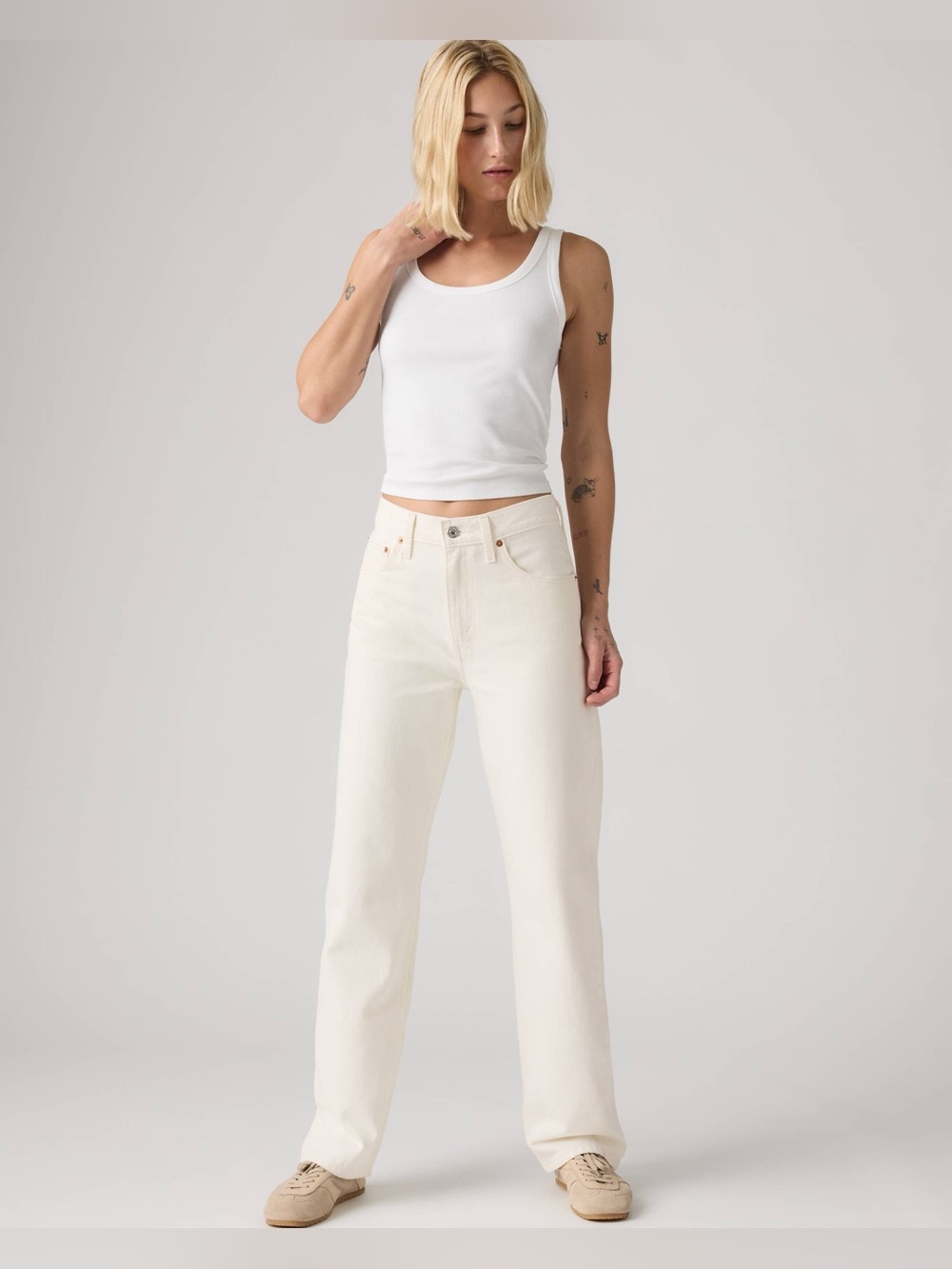 NWT LEVI'S Easy Dad Women's Jeans No Stretch: Truth Slip - White 32X32